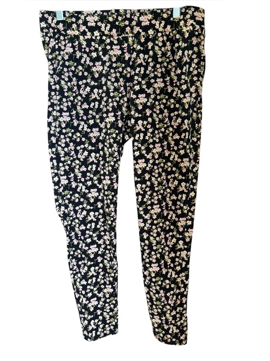 torrid Pants - Torrid Leggings Women's Black Pink Floral Stretch Pockets Cottage Peasant Size 1